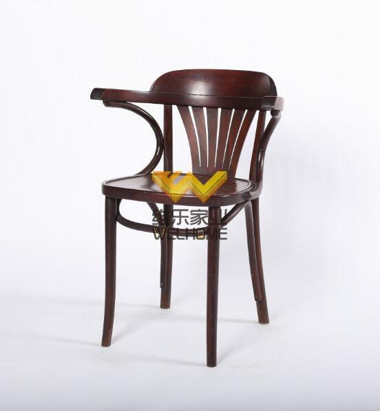 Claret bentwood dinning fan back arm chair